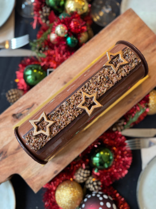 Bûche "La Gourmande" - Chocolat, Caramel & Gianduja